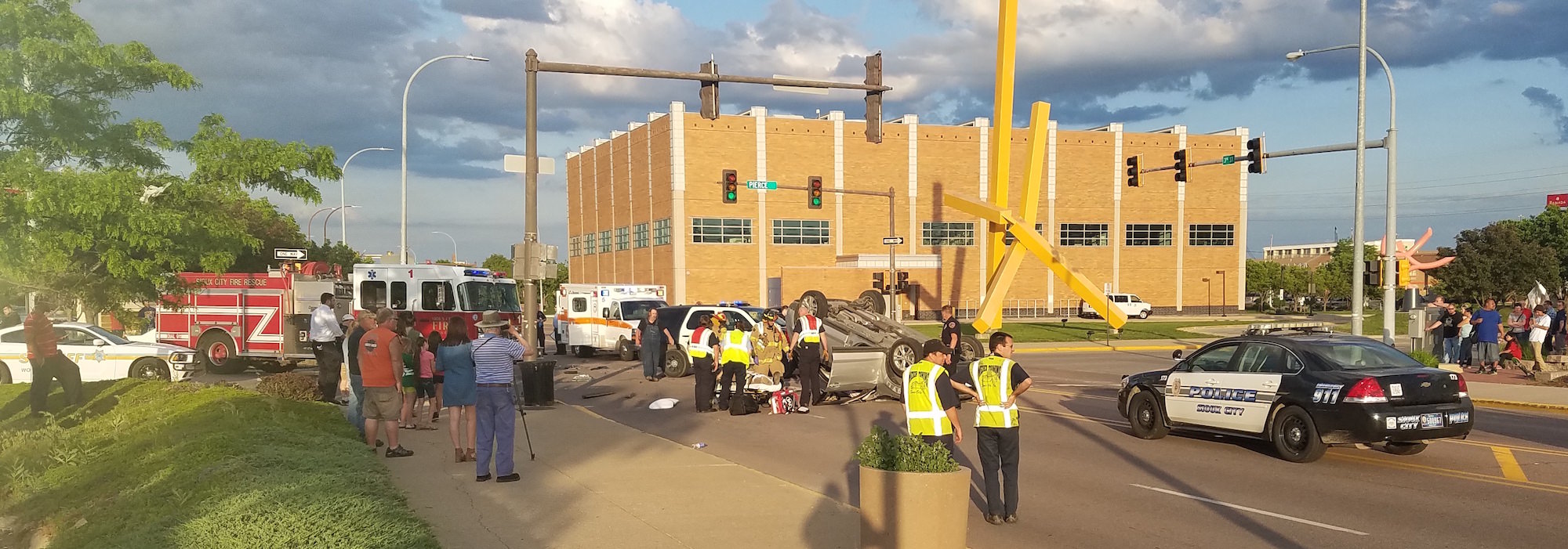 SUV rolled over after being hit at 3rd and pierce