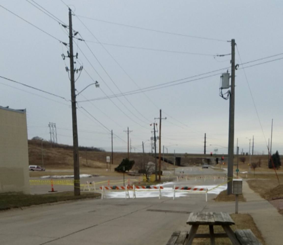 Sewer line backup at Vine and Transit Ave