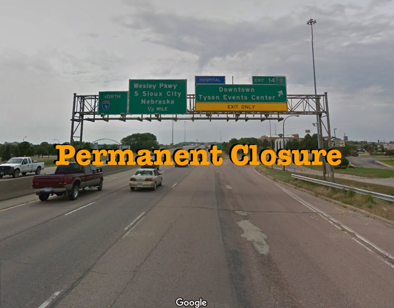 Permanent Closure I29 Northbound Exit 147B