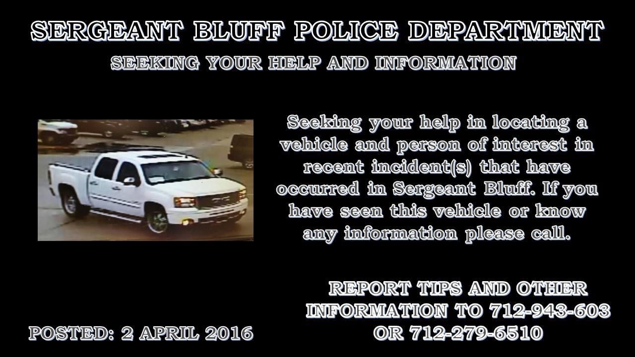 The Sergeant Bluff Police Department is seeking your help