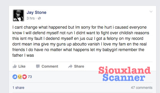 Fugitive Jared Stone posts to Facebook claiming self defense for his Murder charge