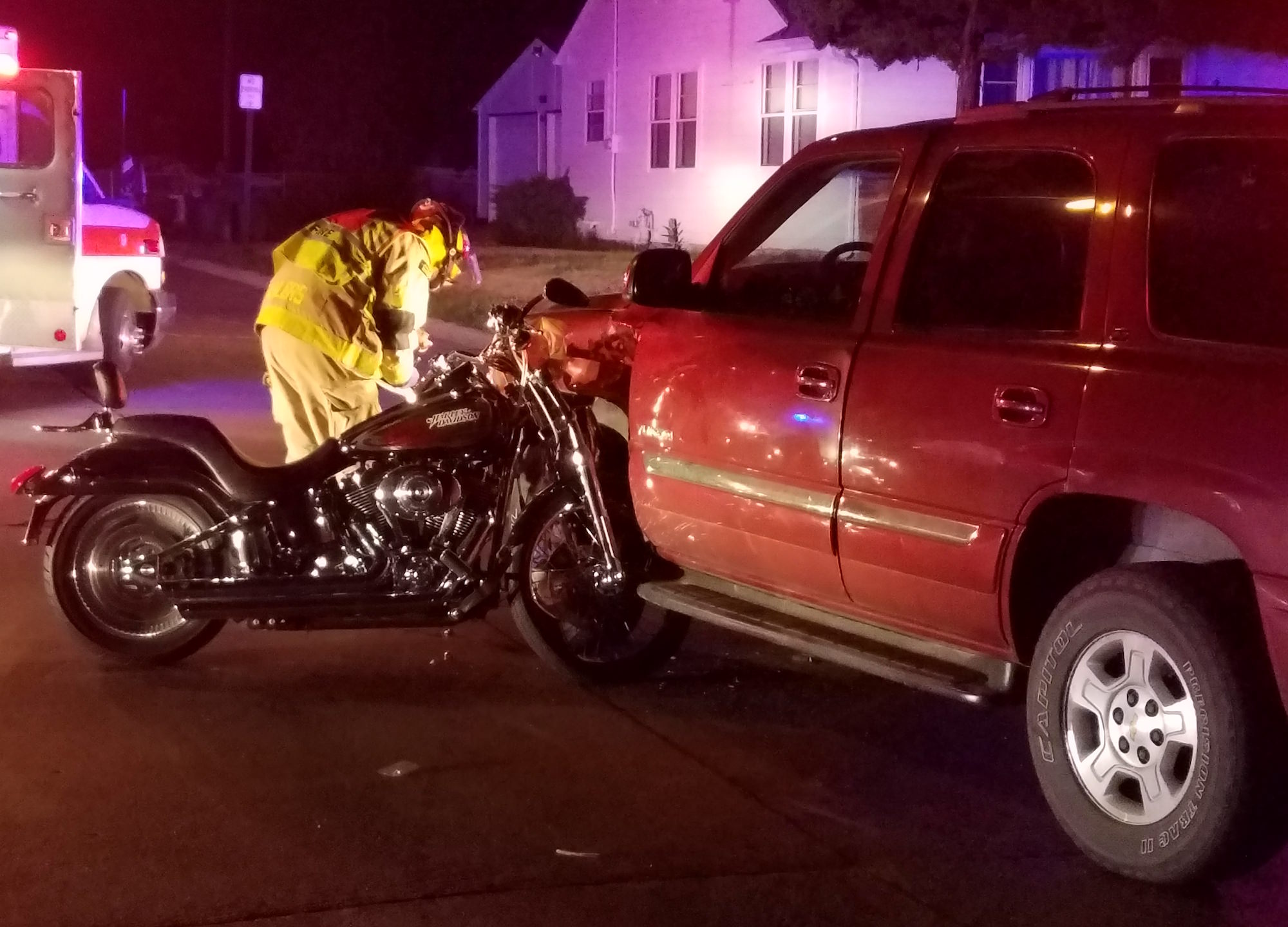 SUV vs Motorcycle Westside Accident