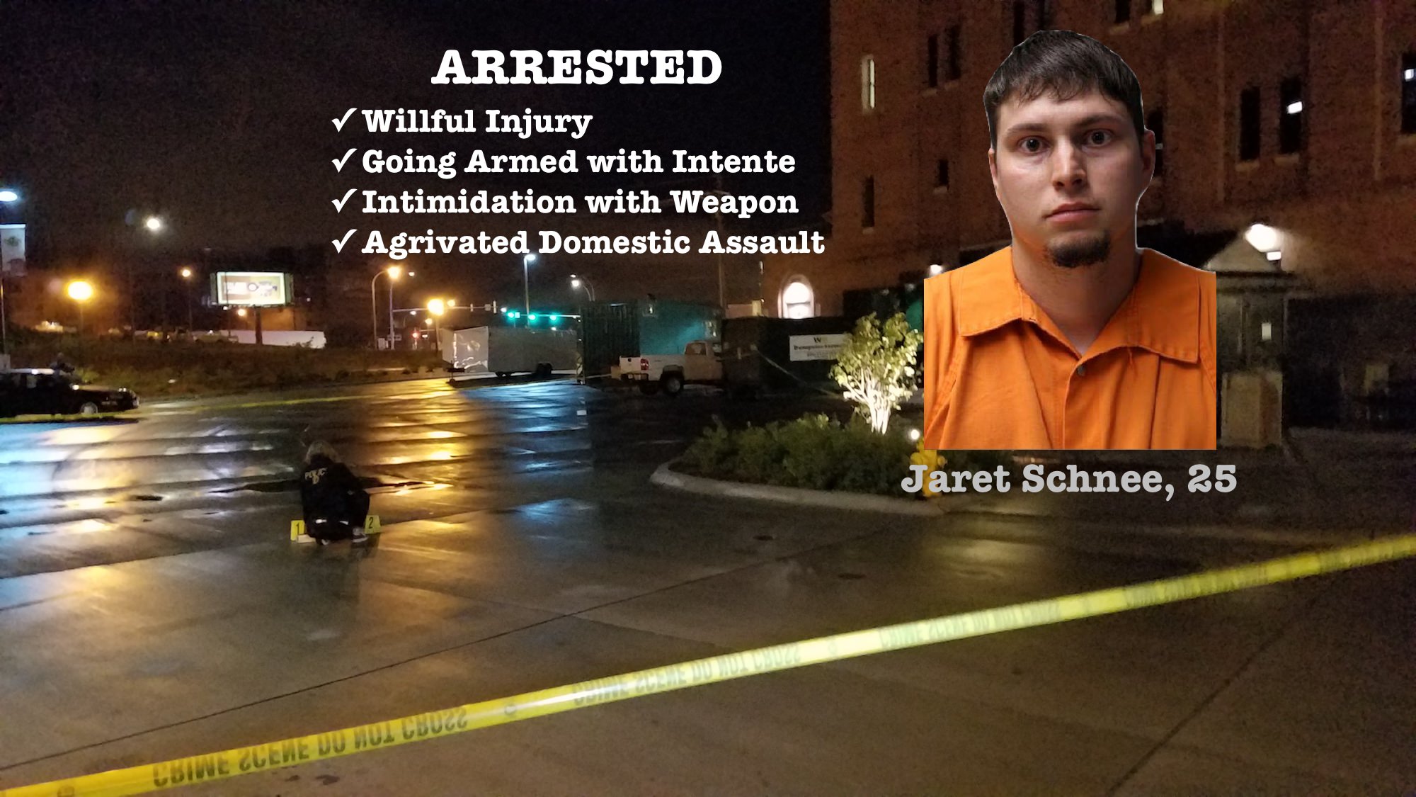 ARRESTED JARET SCHNEE Shooting Suspect Hard Rock Sioux City