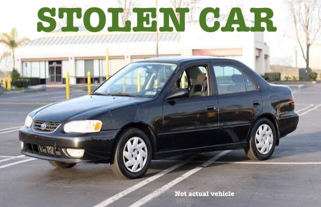 STOLEN 2001 Toyota Corolla WITCC parking lot