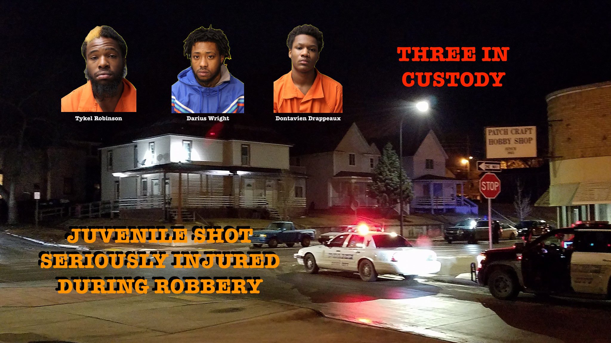 Juvenile male hospitalized with serious injuries after being shot during robbery