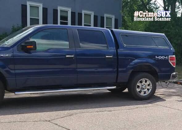 RECOVERED Blue 2011 Ford F150 with topper from Grandview Park area of Sioux City