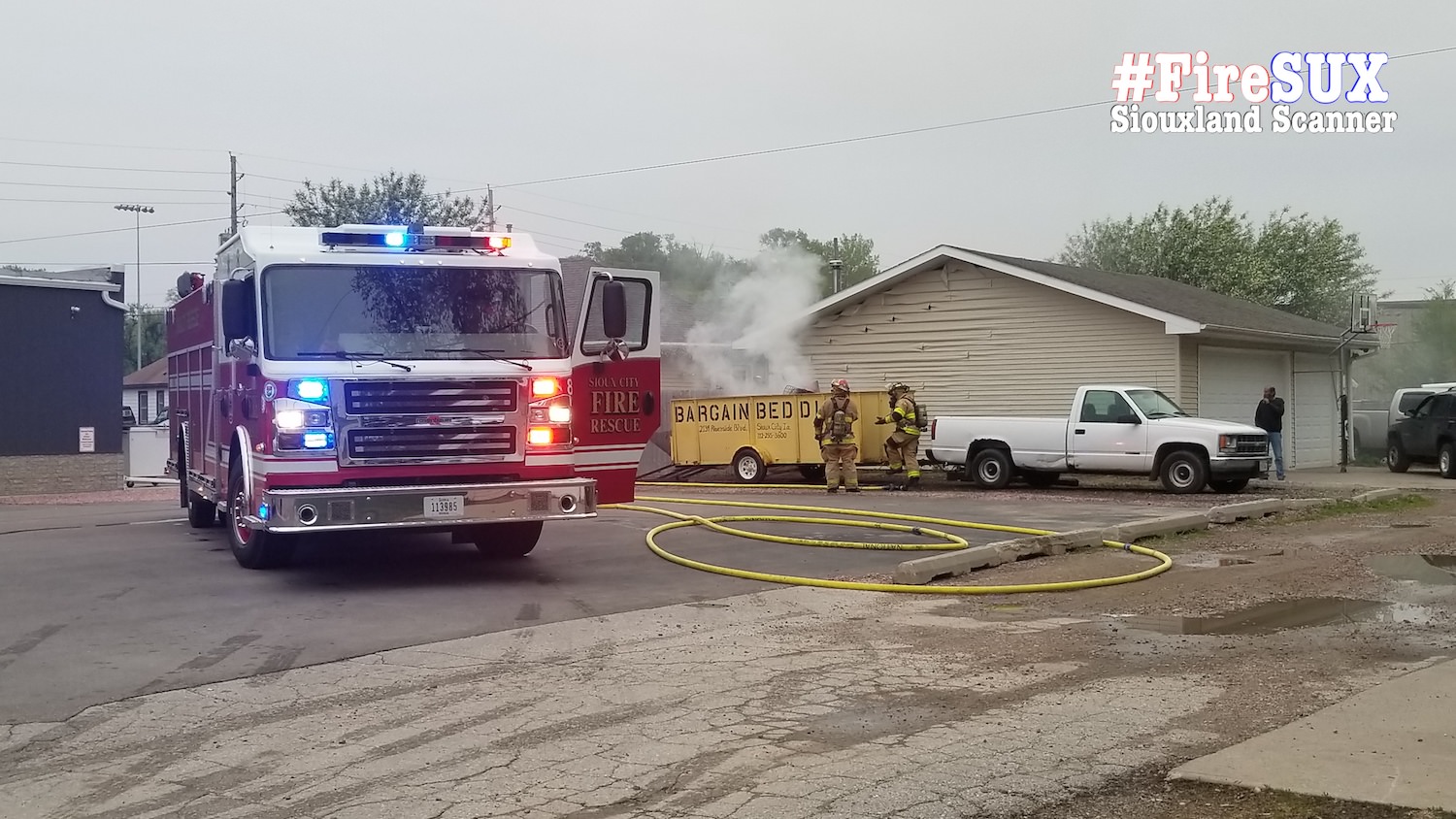 Man arrested for arson after trailer fire at Bargain Bedding