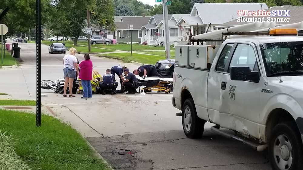 Police say City truck did not see motorcycle before being hit